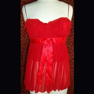 MODA INTERNATIONAL red spaghetti strap teddy S⤵️🕙